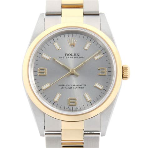 Rolex Oyster perpetual 14203M gray 369 white bar DNumber